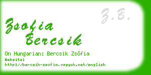zsofia bercsik business card