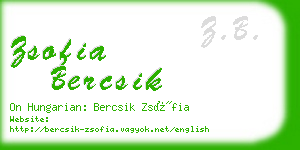 zsofia bercsik business card